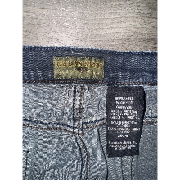 Men Jeans Size 40 Blue Denim 40X32 Cotton Blend Urban Star Roadrunner Bootcut - Picture 3 of 6